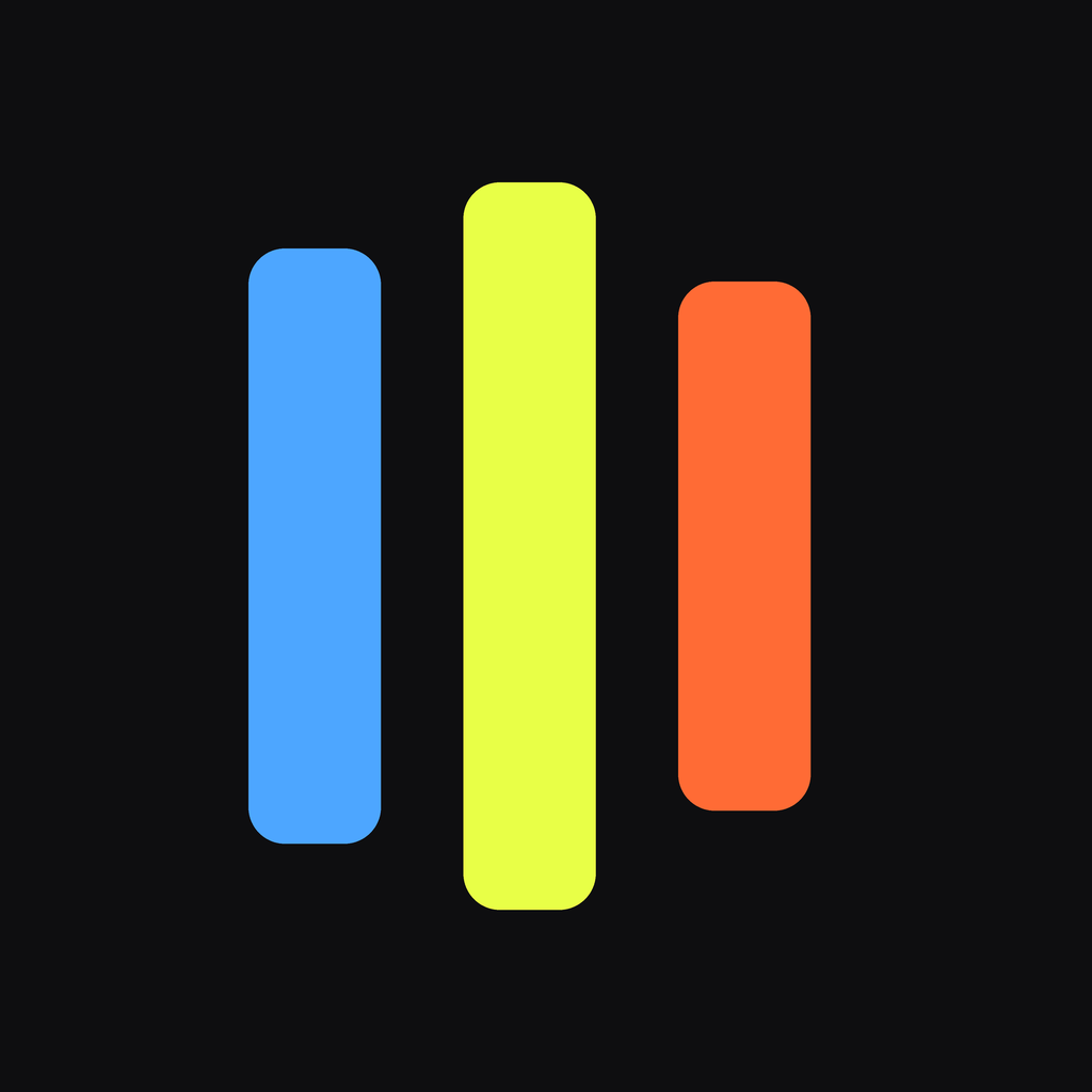 RepDeck stripes mark — three vertical bars in blue, yellow-green, and orange